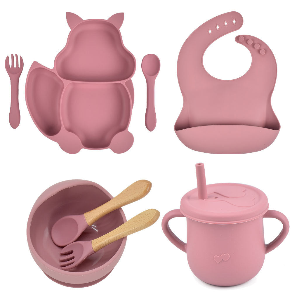 Silicone Tableware Baby Feeding Complementary Food Training Set