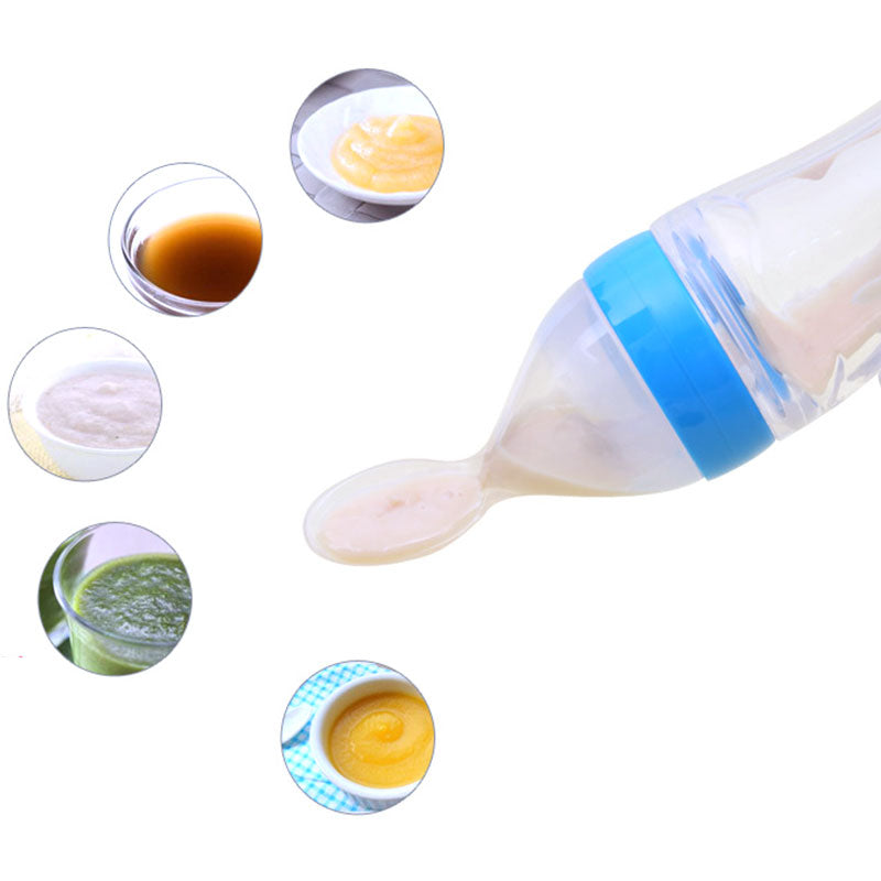 Baby Feeding Silicone Squeeze Feeding Spoon