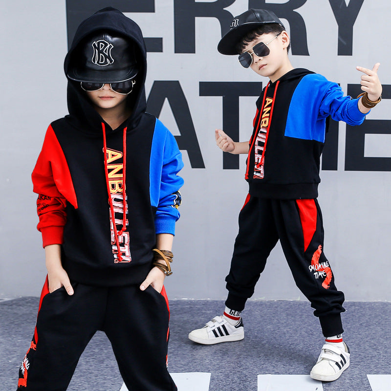 Boys boy long-sleeved sports two-piece suit