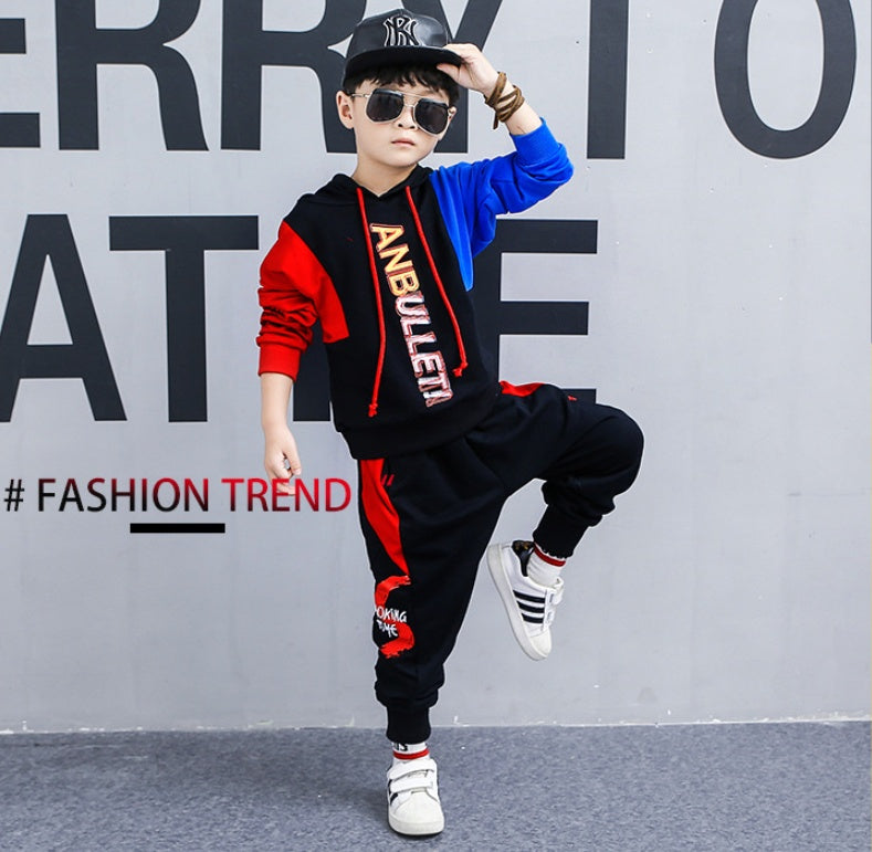 Boys boy long-sleeved sports two-piece suit
