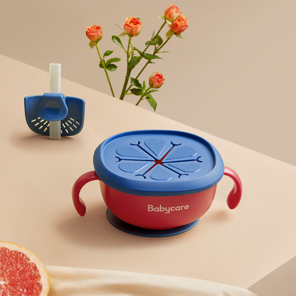 3 in 1 Baby Feeding Snack Soup Bowl with Straw