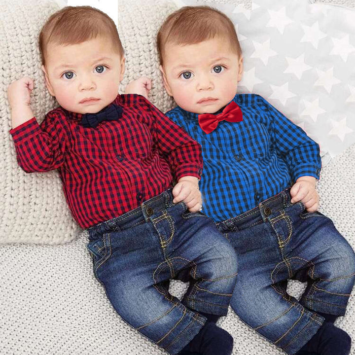 Boy Gentleman Plaid Kids Suit
