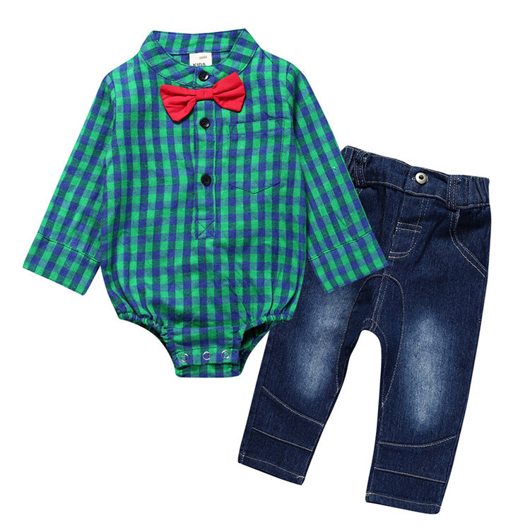 Boy Gentleman Plaid Kids Suit