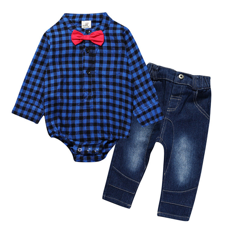 Boy Gentleman Plaid Kids Suit