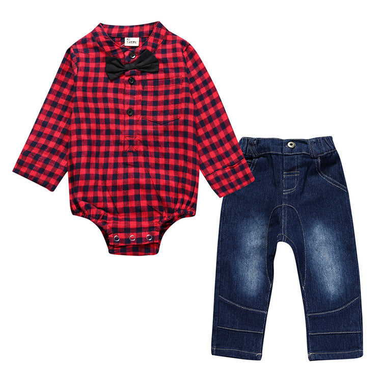 Boy Gentleman Plaid Kids Suit
