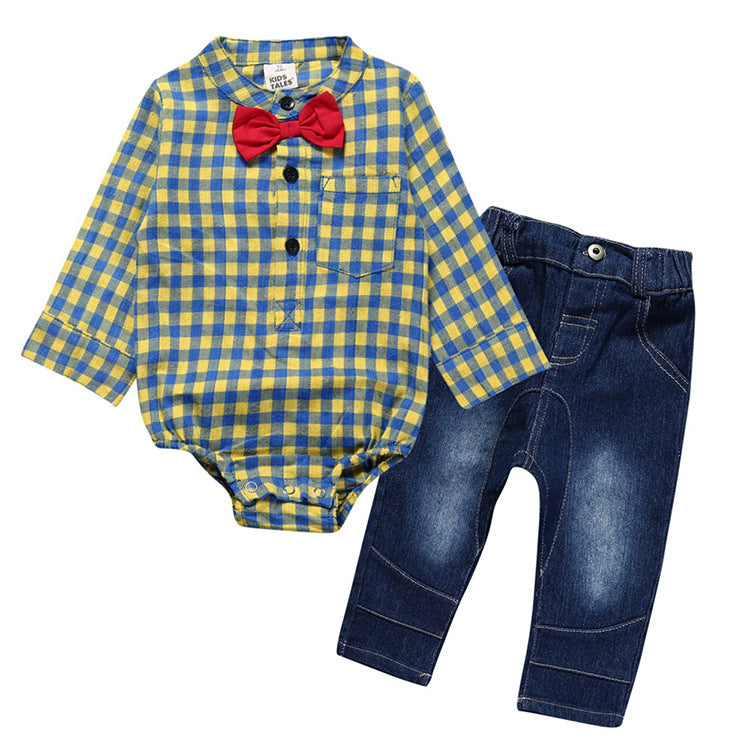 Boy Gentleman Plaid Kids Suit