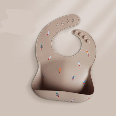 Baby Waterproof Silicone Bibs Feeding Rice Pockets