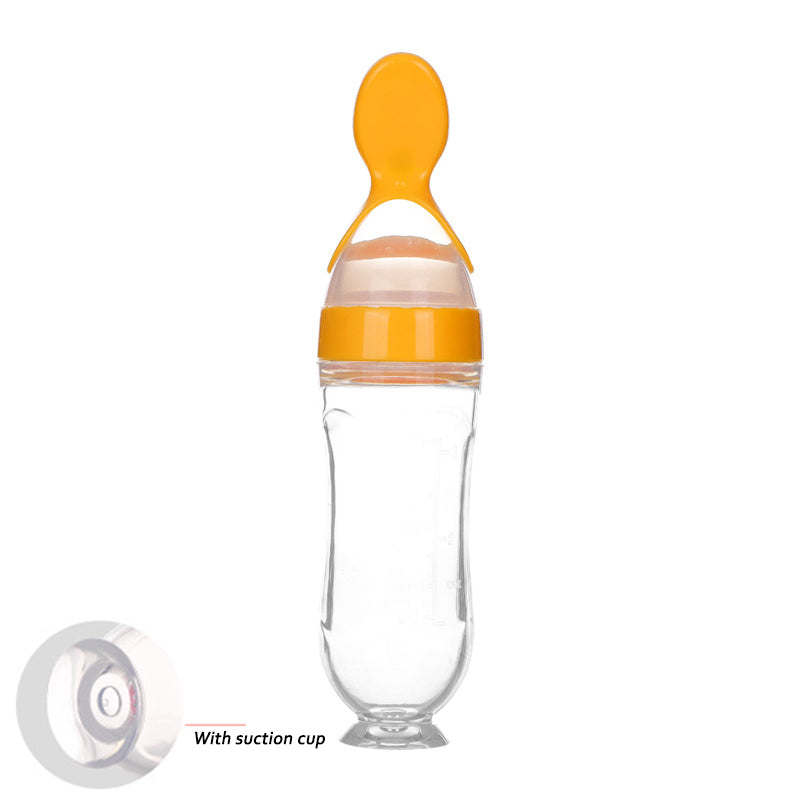 Baby Feeding Silicone Squeeze Feeding Spoon