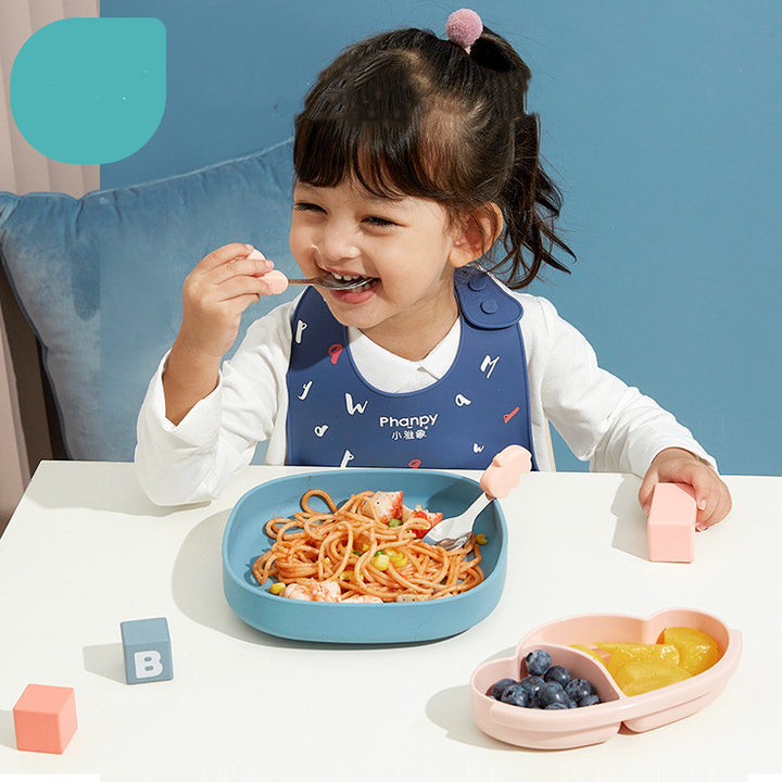 Baby Portable Silicone Sucker Feeding Tableware Plate