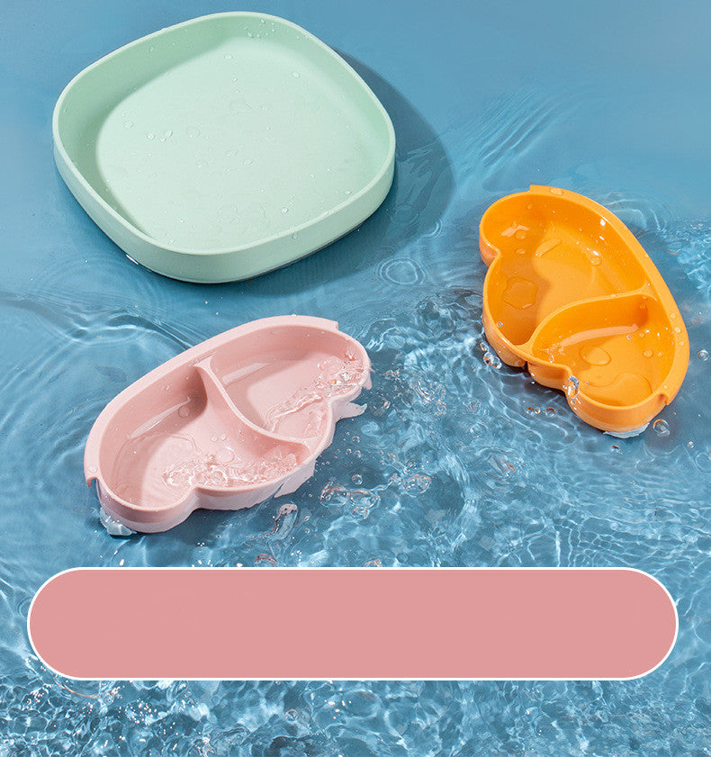 Baby Portable Silicone Sucker Feeding Tableware Plate