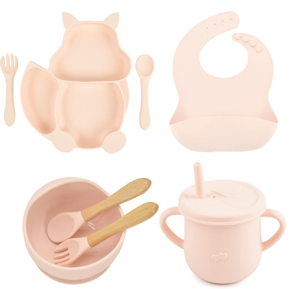 Silicone Tableware Baby Feeding Complementary Food Training Set
