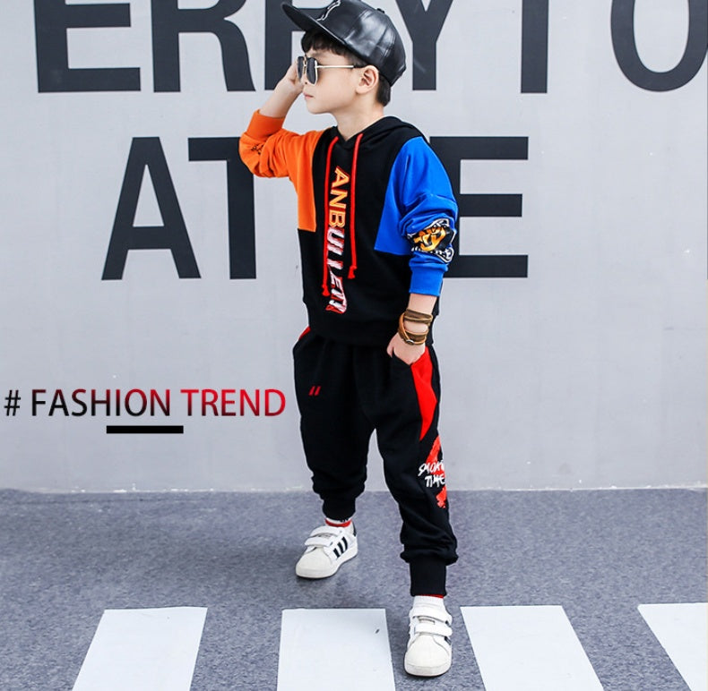 Boys boy long-sleeved sports two-piece suit