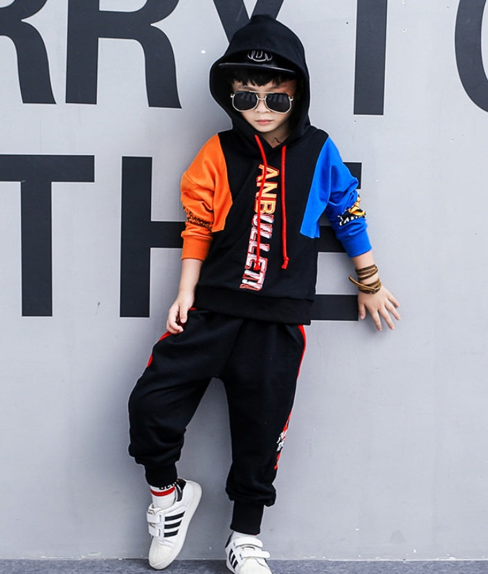 Boys boy long-sleeved sports two-piece suit