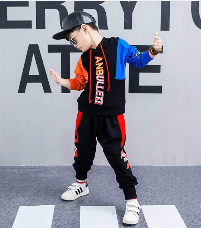 Boys boy long-sleeved sports two-piece suit