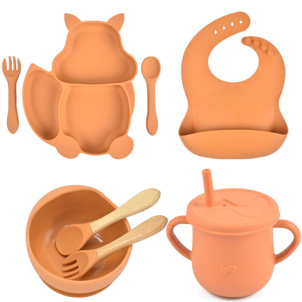 Silicone Tableware Baby Feeding Complementary Food Training Set