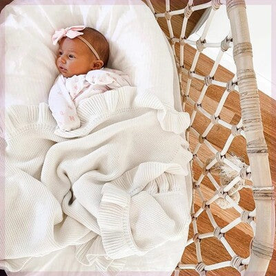 Knitted Newborn Swaddle Wrap Ruffle