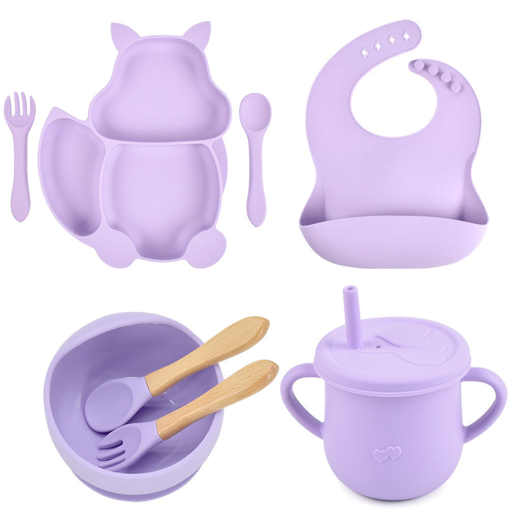 Silicone Tableware Baby Feeding Complementary Food Training Set