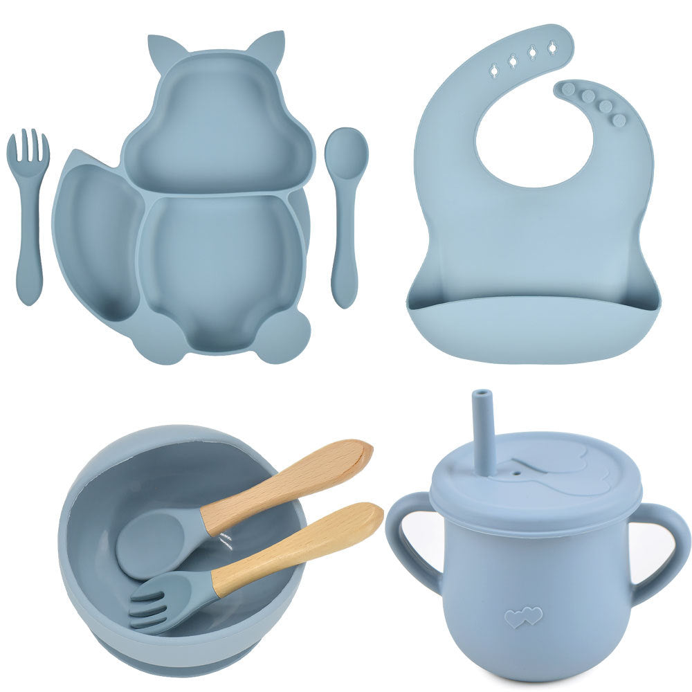 Silicone Tableware Baby Feeding Complementary Food Training Set