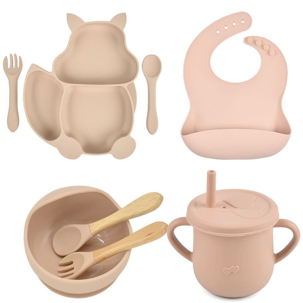 Silicone Tableware Baby Feeding Complementary Food Training Set