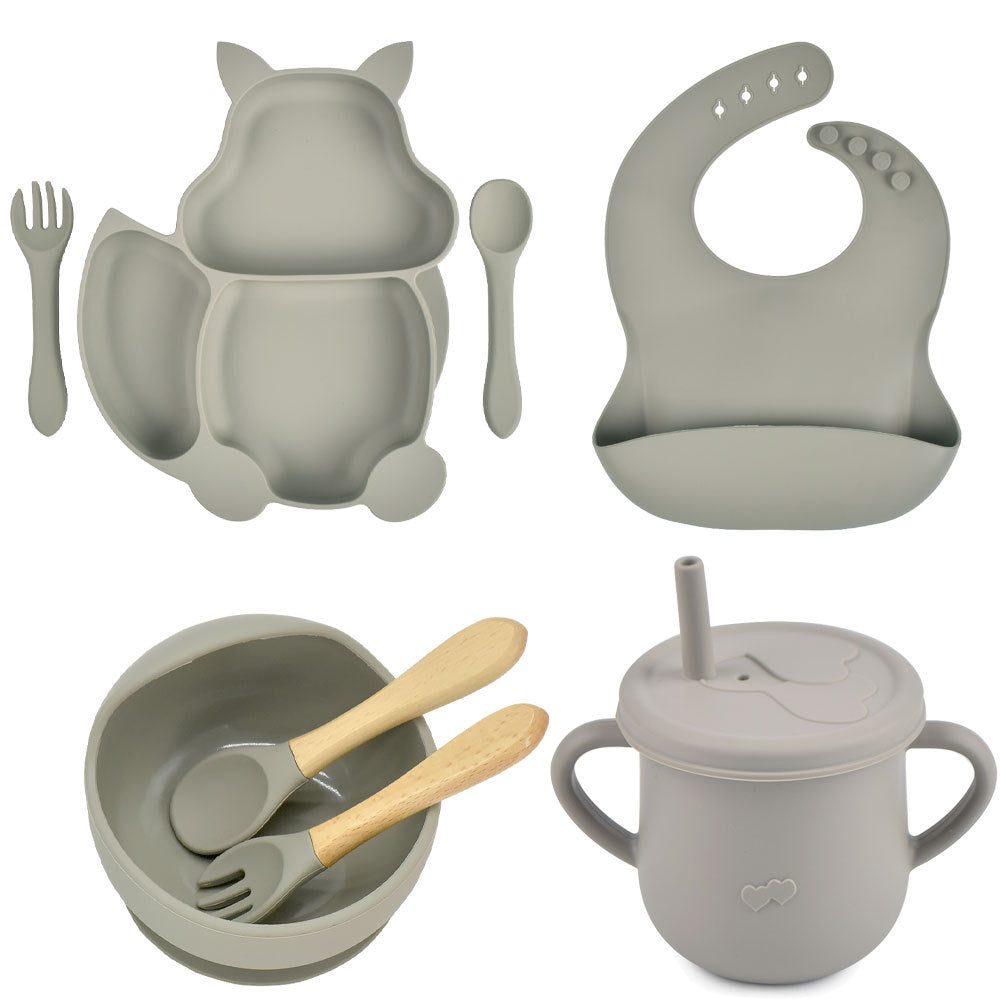 Silicone Tableware Baby Feeding Complementary Food Training Set