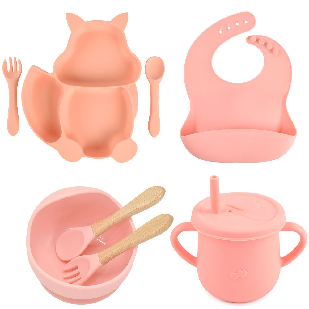 Silicone Tableware Baby Feeding Complementary Food Training Set