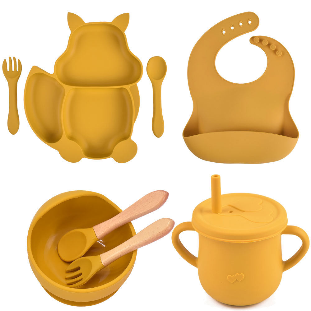 Silicone Tableware Baby Feeding Complementary Food Training Set