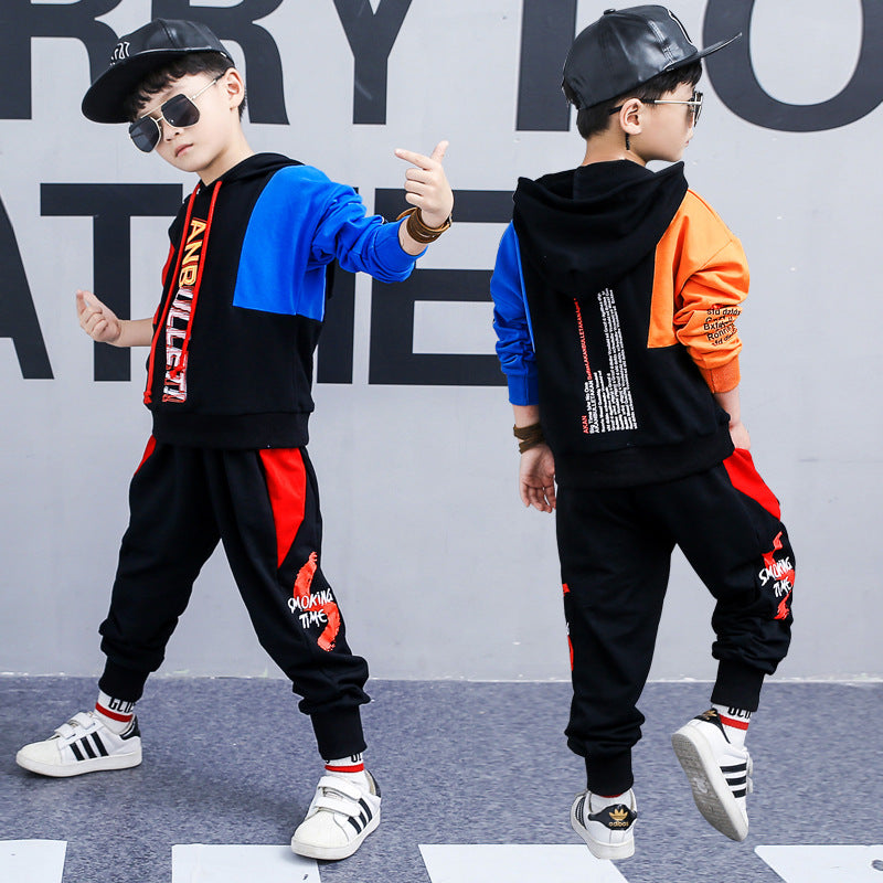 Boys boy long-sleeved sports two-piece suit