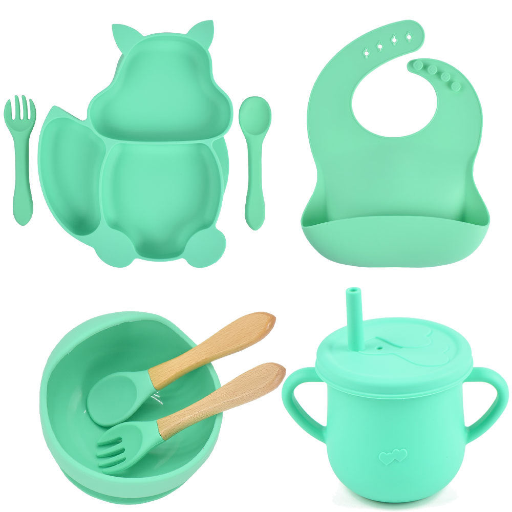 Silicone Tableware Baby Feeding Complementary Food Training Set