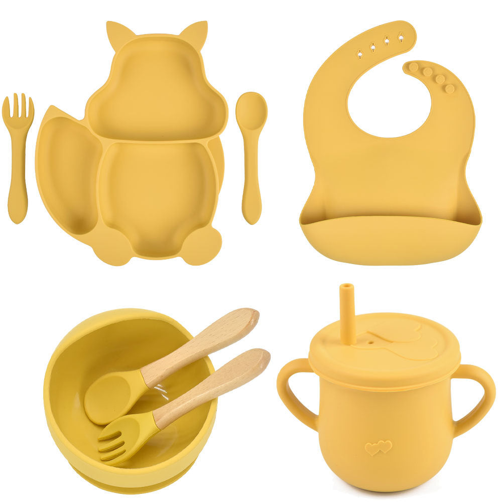 Silicone Tableware Baby Feeding Complementary Food Training Set