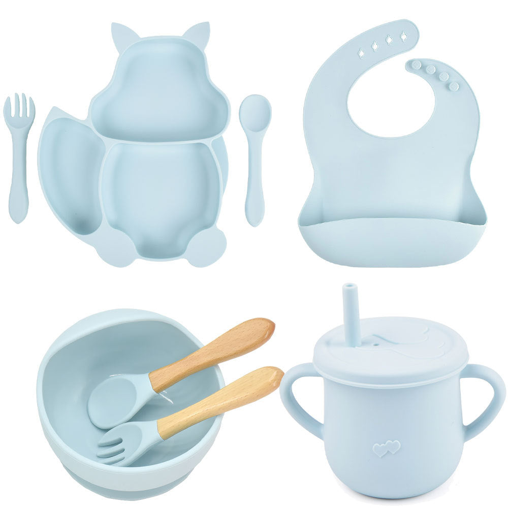 Silicone Tableware Baby Feeding Complementary Food Training Set