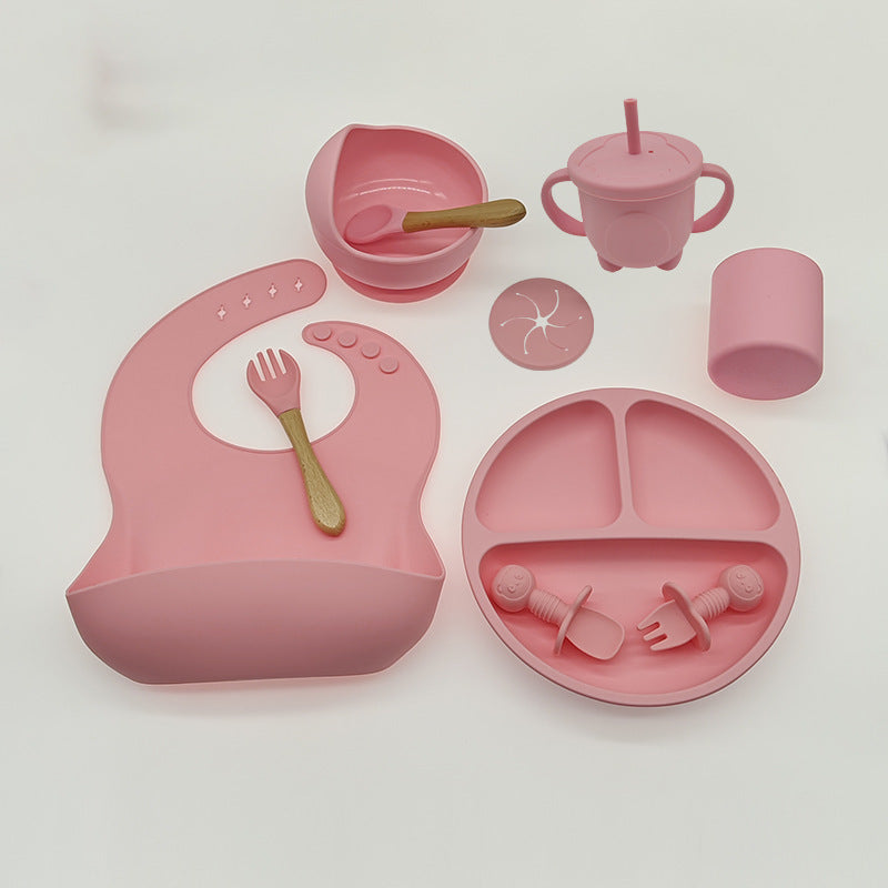 Baby Eat Learning Food Feeding Silicone Tableware
