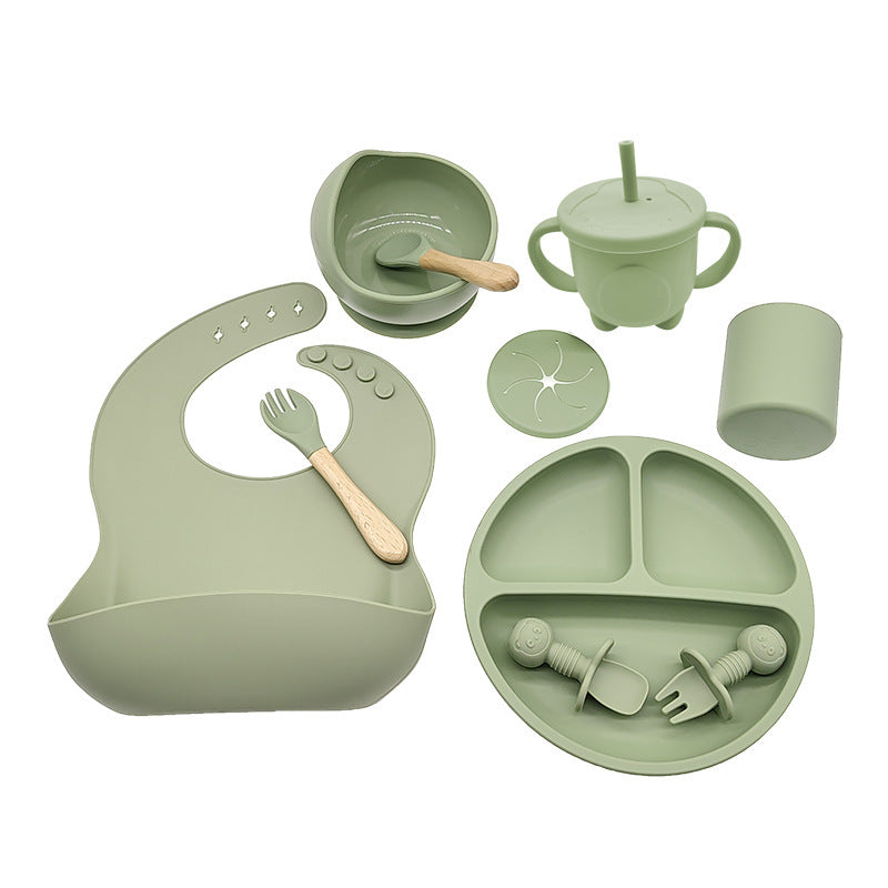 Baby Eat Learning Food Feeding Silicone Tableware