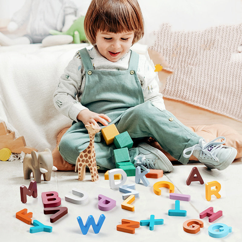 Wooden Numbers And Letters Puzzle Baby Toys