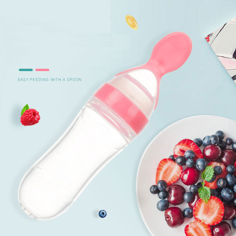 Baby Feeding Silicone Squeeze Feeding Spoon