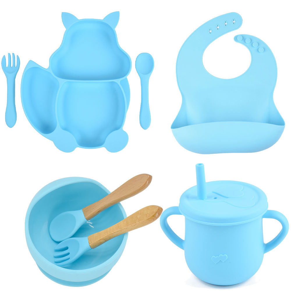 Silicone Tableware Baby Feeding Complementary Food Training Set