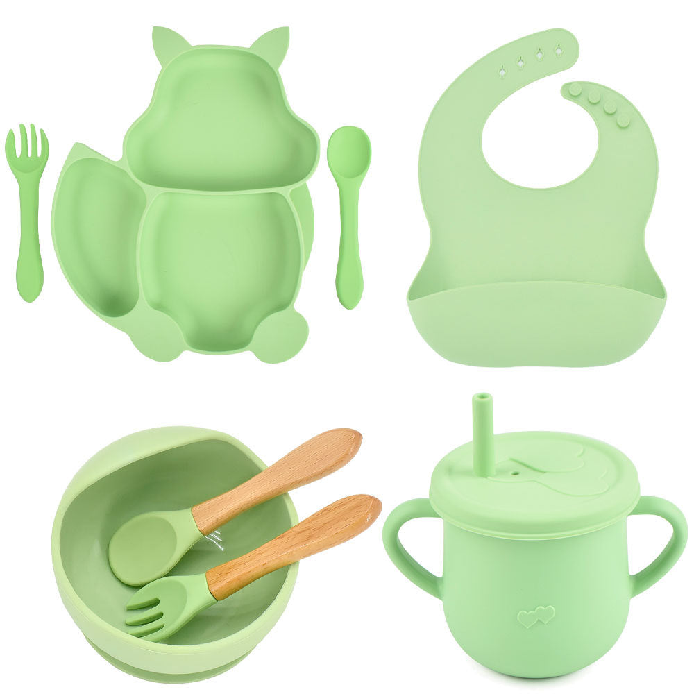 Silicone Tableware Baby Feeding Complementary Food Training Set
