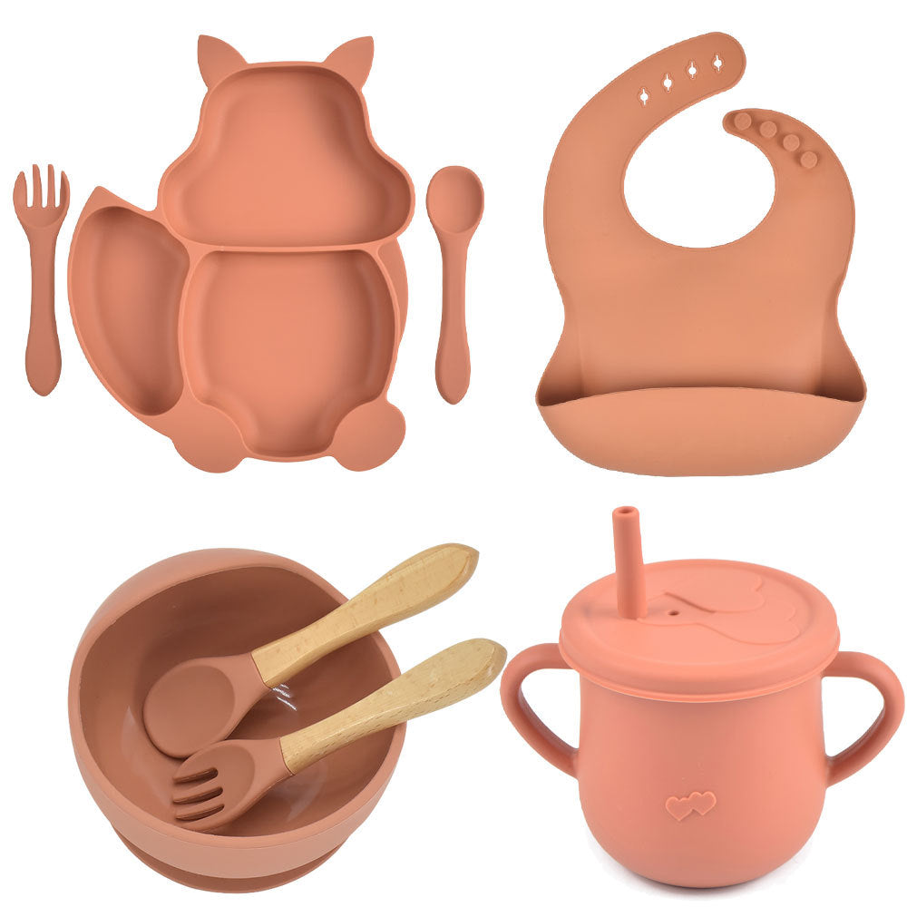 Silicone Tableware Baby Feeding Complementary Food Training Set